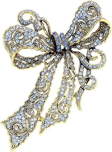 Vintage Bow Brosche Crystal Bow Kragen Pin Elegante Strass Anstecknadel Kleidung Hut Tasche Accessoire Hochzeit Blumenstrauß Brosche Party Geschenk für Frauen Mädchen