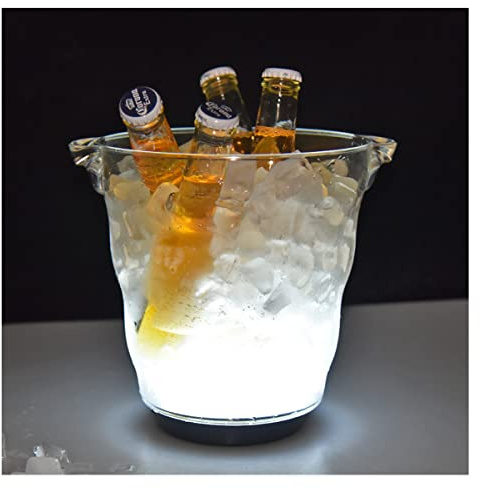 YYLDPFDC Seau À Glace LED Seau À Glace Lumineux De Grande Capacité, Seau à Glace LED à Changement pour fête, Rafraîchisseur de Bouteille, Rafraîchisseur de vin pour karaoké, fête, Maison