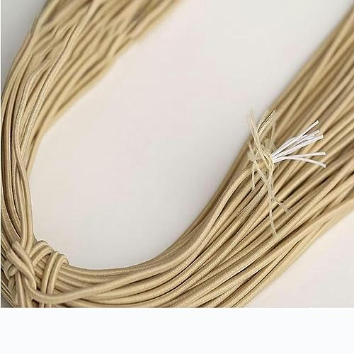 YJzhAHanG Cuerda elástica,Cuerda elástica, 15 Metros 2 MM Colorido Redondo Cuerda Alta Elástica Línea de Banda de Goma DIY Accesorios de Joyería de Costura-rojo-2mm-15M(Khaki 2mm)