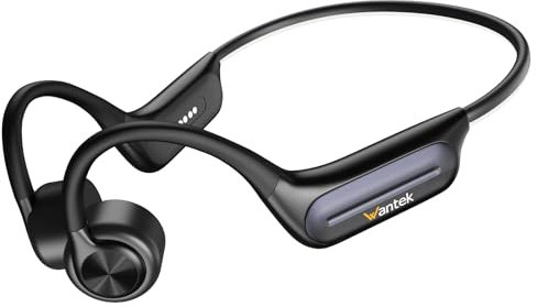Wantek Swimming Headphones, IP68 Waterproof Bone Conduction Headphones Bluetooth 5.3 Wireless Open-Ear Headphones with MP3 Player 32 GB Storage Underwater Earphones for Swim, Runing, Cycling