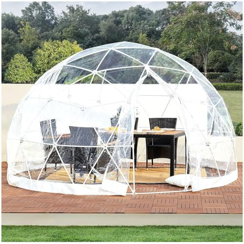 GAYAYAS Serra da Giardino a Cupola Igloo Campeggio, Tenda a Bolle Trasparente, Tenda a Bolle da Giardino a Serra Resistente alle intemperie per Campeggio Fai da Te all'aperto in Giardino,3.6M