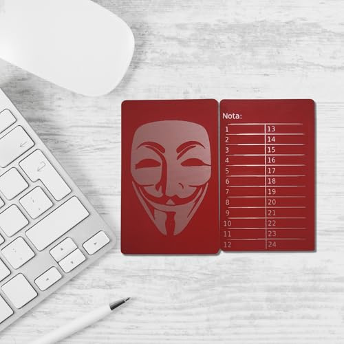 Thin Waterproof Aluminum Card for Cryptocurrency Seed Phrase - Secure Storage of 24 Keywords for Cold Wallets such as Bitcoin, Ethereum, etc -Red