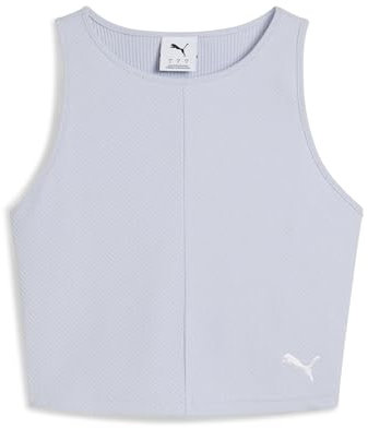 PUMA Damen Wardrobe ESS Geripptes Crop-Top XS, Cool Weather Blue