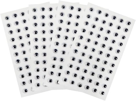 TOAOB 264 Stück Wackelaugen Selbstklebend 6 mm Klein Kunststoff Runde | Kulleraugen Selbstklebend Wiggle Googly Augen Puppe Augen Aufkleber für DIY Bastelaugen Scrapbooking Handwerk Zubehör
