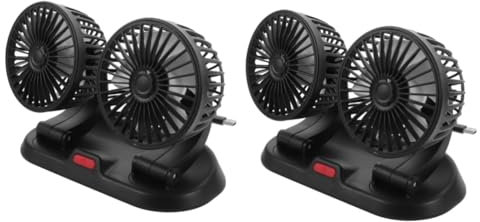 OUNONA Ventilatore Portatile Per Auto 2 Pezzi Aria Fredda Doppio Rotazione A 360° Ventola Per La Circolazione Dellaria Sul Cruscotto Per Aria Condizionata