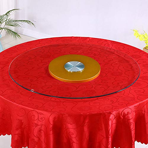 Generisch Lazy Susan-Drehteller, 60 cm, Drehteller aus gehärtetem Glas, 360 Grad drehbare Servierplatte, große Lazy Susan-Basis