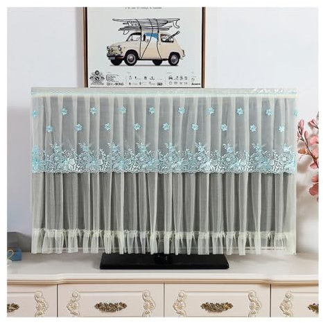 MORENTSU Cubiertas de TV LCD para colgar verticalmente, contra el polvo, superficie plana, curvada, protección para monitor, decoración moderna para sala de estar (11,92 x 55 cm)