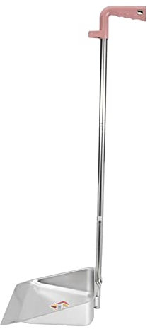 VICASKY Paletta per La Spazzatura in Acciaio Resistente Antiruggine Manico Lungo Ergonomico, Paletta per La Pulizia della Casa Senza Chinarsi, per Cucina e Uso Domestico
