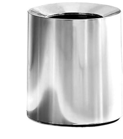 cubo de basura Bote de Basura Redondo Moderno, Papelera de plástico Plateado de 8/12 L, Contenedor de Basura con Tapa Abierta for baños, Cocina, Dormitorio, Oficina en casa cubo de basura para interio