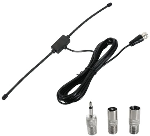 leruiyezs UKW Antenne Radio Antenne,FM&DAB,Mit 75 Ohm Dipol Design Und F-Typ Stecker 3M Koaxialkabel Für Besseren Empfang Kompatibel Mit FM Stereoanlage Heimradio DAB AV Audio Receiver