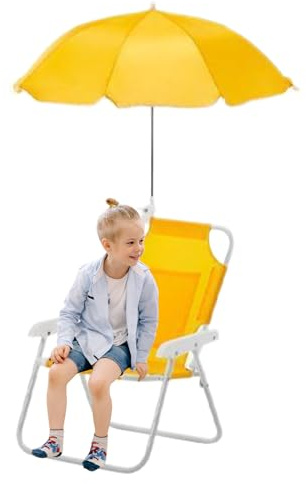 Zunishaone Chaise de plage pour enfants, siège réglable avec protection solaire, antidérapant, porteur pour voyage, jardin, piscine pique-nique