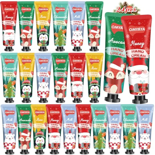 24 Pack Christmas Hand Cream Gift Set, Mini Hand Cream Multipack, Hand Lotion Gift Set For Women, Moisturising Cream for Winter Rough Dry Hands, Christmas Gifts Stocking Fillers