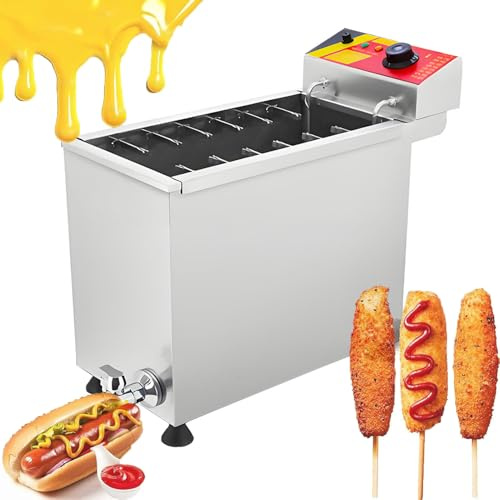 Friggitrice per Corn Dog, Macchina per Bastoncini di Hot Dog al Formaggio, in Acciaio Inossidabile, per Corn Dog e Hot Dog al Formaggio. Gas