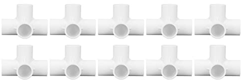 KKPLZZ Connettore per Tubo a Gomito con Raccordo in PVC a 4 Vie da 10 Pezzi, Kit di Set di Uscite da 25 Mm per Collegamento Mobili Cat Climb Tree Garden Pergola (Bianca)