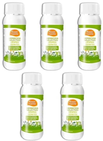 Herbicida Césped Selectivo para Malas Hierbas HERBITEX | Envase 100 ml para 1000 m2 | Fluroxipir 20% MUY EFECTIVO | Contra malas hierbas de hoja ancha durante todo el año | Nexum Market | 5 Und