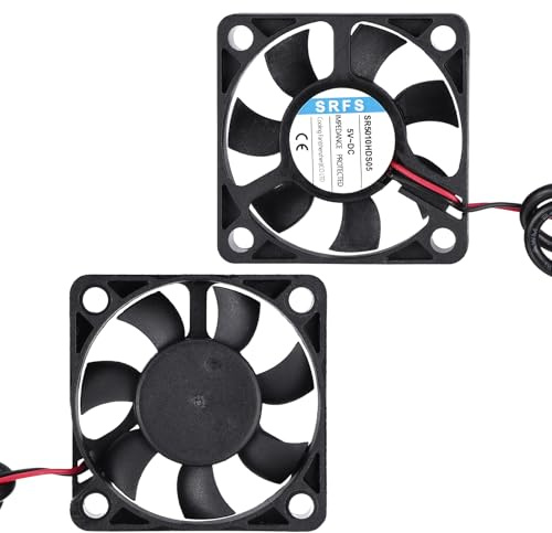 sourcing map 5010 Fan 50mm x 10mm 2 Inch 5V Small Plastic Cooling Fan USB for Computer PC Case CPU Heatsink 3D Printer Desktop Cooling Router Server(2 PCS)
