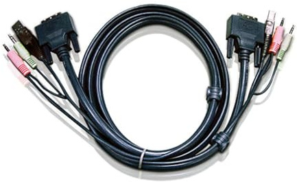 ATEN Set di Cavi KVM 2L-7D03UI, DVI (Collegamento Singolo) + USB + Audio, 3 m