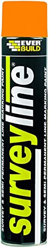 Everbuild Surveyline Semi-Permanent Spray Paint – Ideal For Survey Line Marking – High Covering Power – Easy To Apply – Orange – 700ml