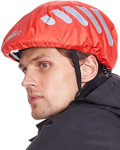 Fahrradhelm Regenschutz Universal | 100% Wasserdichter Helmbezug | Fahrrad Regenhaube Fahrradhelm für alle Helme | Helm Überzug, Helmüberzug | BTR