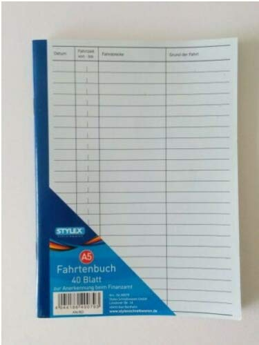 Fahrtenbuch, A5, 40 Blatt, 3 Stück