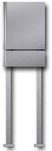 Briefkasten Zeitungsfach Edelstahl Wave freistehend (V2A/Links)