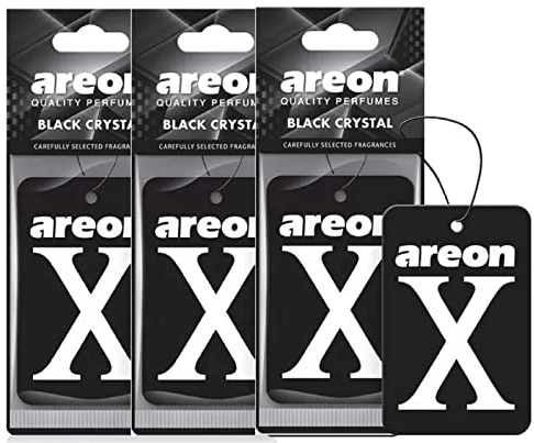 Areon X Version Deodoranti per auto con cristalli neri, set da 3 pezzi
