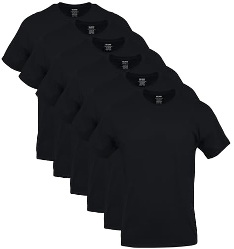 Gildan Men's Crew T-Shirts, Multipack, Style G1100, Black (6-Pack), 2X-Large