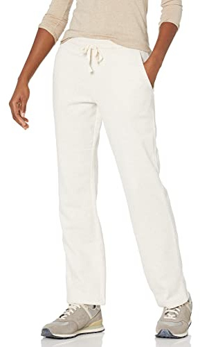 Amazon Essentials Pantalon de Survêtement Droit avec Cordon de Serrage pour Femmes, en Polaire (Disponible en Grande Taille) Femme, Avoine Chiné, S
