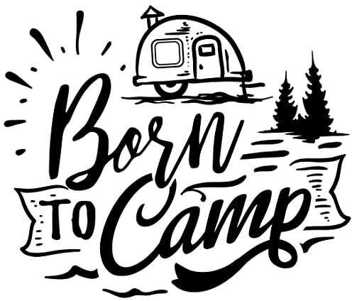 Samunshi® Born to Camp Schriftzug Aufkleber Sticker Autoaufkleber Scheibenaufkleber Motorradaufkleber - 20x17cm schwarz
