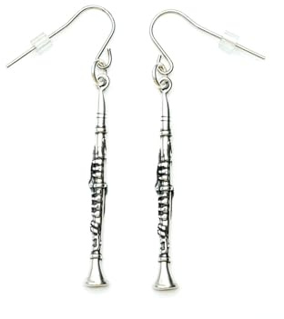 Miniblings Klarinette Ohrringe Musik Silber Echtsilber versilbert | In Berlin von Hand montierter Ohrschmuck, mit Klarinettistin und Klarinetten