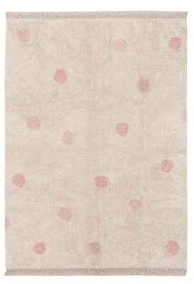 Lorena Canals Alfombra Lavable a máquina, diseño de Lunares, Color Natural, Color Nude Vintage, 97% algodón, 3% Otras Fibras. Base: algodón Reciclado, Natural, Piel Vintage, 120 x 160 cm