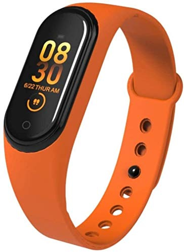 WUZHOOA Activity tracker Smart Fitness Tracker/Smart Bracelet,M4 WK Sleep Step Counter Bluetooth Sport Smart Bracelet, Wristband for Kids Women Men Fitness tracker watch (Color : Orange)