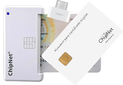 Lector de DNI electrónico 3.0 y 4.0 + Tarjeta Criptográfica CERTIFICADO DIGITAL * para WINDOWS 10 y 11 * ChipNet FIRMAKIT * Empresa Española con Soporte Posventa *