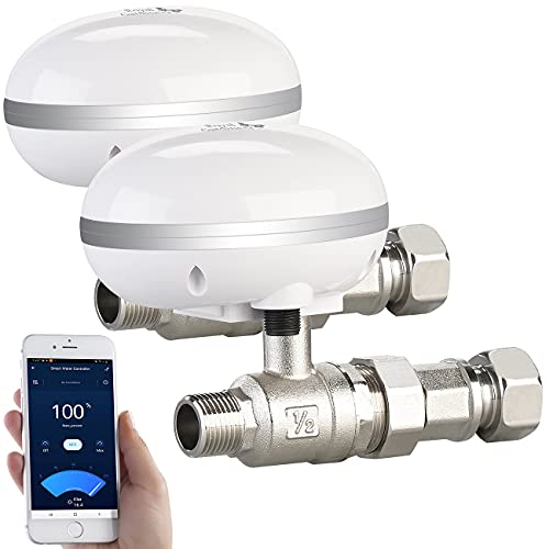 Royal Gardineer Absperrhähne: 2er Pack WLAN-Bewässerungscomputer mit App-Steuerung (Drosselventil, Drosselventil Wasser, Gartenschlauch)