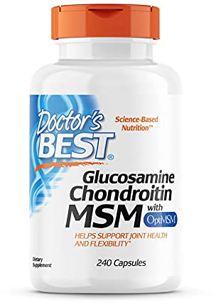 Doctor's Best, Glucosamine-Chondroitin MSM, with OptiMSM, 240 Capsules, Laboratory Tested, SOYA Free, Gluten Free, Non-GMO