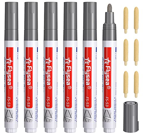 Lot de 6 goupilles de joint, pour carrelage, mur, mortier de restauration, avec pointe de rechange pour la restauration, le mortier de carrelage, le mur, le sol, la salle de bain (gris foncé)