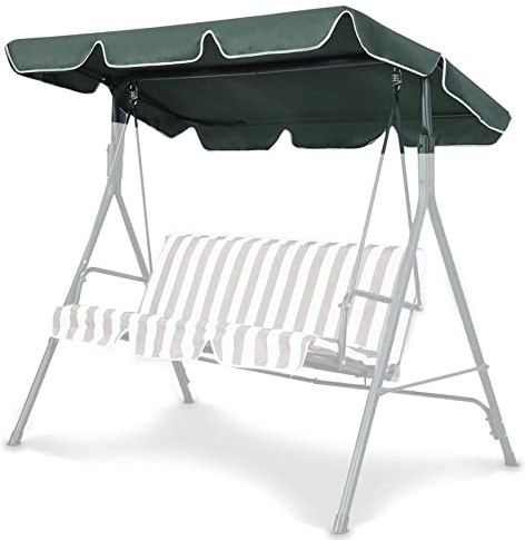 NBCV Replacement Canopy for Swing Seat 2 & 3 Seater Hammock Cover Top Garden Outdoor, Replacement Canopy Top Cover With 4 Reinforced Corner Pockets, Waterproof,Green,142x120x18cm
