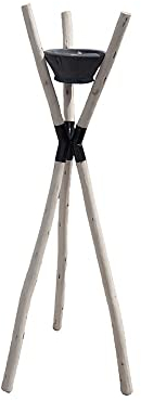 Brasero Vela antorcha con trípodes de madera maciza