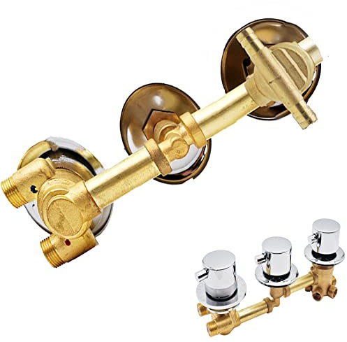 2/3/4/5 Voies Mitigeur Thermostatique Robinets De Douche,Laiton Mitigeur Cabine De Douche Aves Cartouche Céramique,Trois Support Commande,G1/2,Argent Intubation 2-way