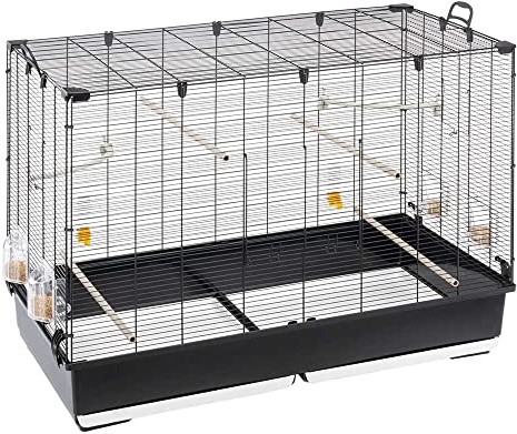 Ferplast Bird Cage Aviary PIANO 7 Large Cage for Birds, Canaries, Budgies, Finches, Loverbirds, Metal, Accessories Included Rotating Feeders Perches, 99.5 x 53 x h 74 cm.