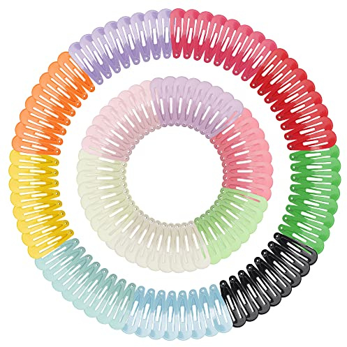JOYOYO 120 Pcs Toddler Hair Clips Metal Snap Clips Mini Size 1.2 Inch Candy Colors, Small Hair Clips for Baby Girls Kids Fine Hair