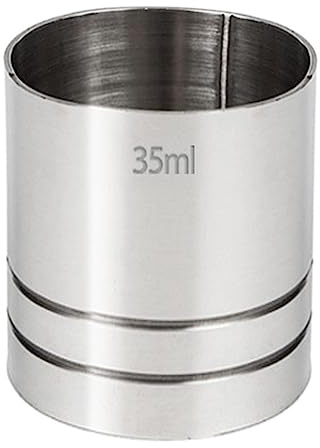 Folpus Pratico Bicchiere da Vino, Misurino in Acciaio Inox, Bar, Tazza Jigger per Segni di Bevande, 35 ml