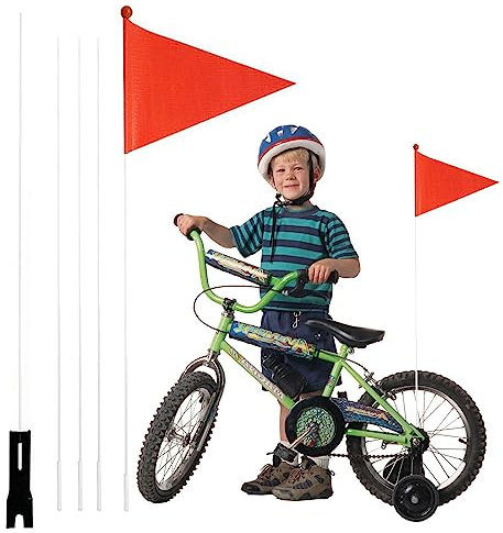 EUBEISAQI Fahrradfahne - Gut sichtbare Fahrradfahnen mit Stange für Sicherheit,7 Fuß höhenverstellbare Sicherheitsflagge, robuster Fiberglas-Fahrradfahnenmast für Kinder, Outdoor-Radsportzubehör