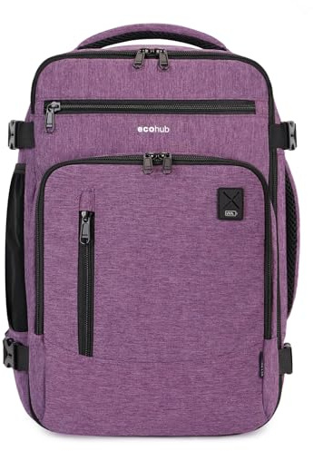 ECOHUB Rucksack 40x20x25 für Ryanair Flugzeug Reiserucksack Handgepäck Gepäck Laptop Daypacks PET-Recycelte Umweltfreundliche Backpack Wasserdichter Unter Sitzplatz 20L Damen Klein,Patentiert(Rosa)
