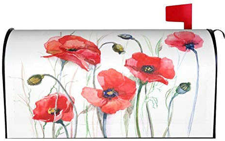 Pintura de Flores Buzón Cubierta Magnética Tamaño estándar Carta Buzón Cubierta Envoltura Decoración de Gran tamaño Bienvenido Hogar Jardín Exterior 21 LX 18 W