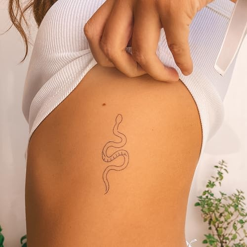 Inkster Tattoo - Schlange Gemustert Tattoo | Temporäres Tattoo mit EU-Kosmetikzertifizierung | wasserfest + vegan | revolutionäres 2-Wochen-Tattoo | Fake Tattoos und Klebetattoos für Erwachsen