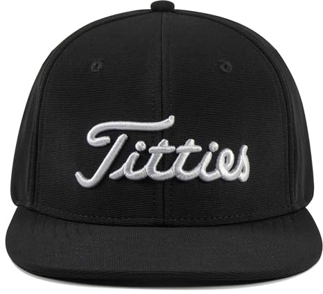 Tittiess Golfmütze, flache Schirmmütze für Männer und Frauen, lustige Titties, Golfgeschenke, Baseballkappe für Erwachsene, Humor, 1. Schwarz, 1, Einheitsgr��e