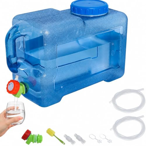 Bidón de Agua de 12 litros con Grifo y Asas para Camping | Depósito Portátil para Agua Potable, Ideal para Viajes, Senderismo, Caravanas y Actividades al Aire Libre