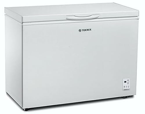 Teknix CF103 Freestanding Chest Freezer - 292L Capacity - Suitable for Garages, Outbuildings and Sheds - Temperature Control - 4 Star Freezer Rating - White