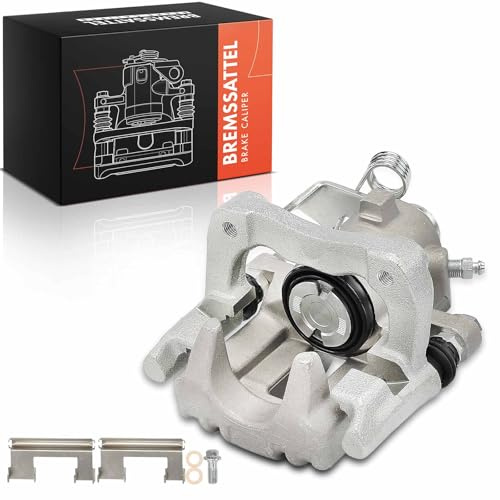 Frankberg Bremssattel Bremszange Hinten Links, mit Halter 1J0615423D | Lochabstand Halterung 90 mm, Aluminiumguss; Kompatibel mit New Beetle 1C1 9C1, A3 8L1, New Beetle Cabriolet 1Y7, Golf IV 1J1